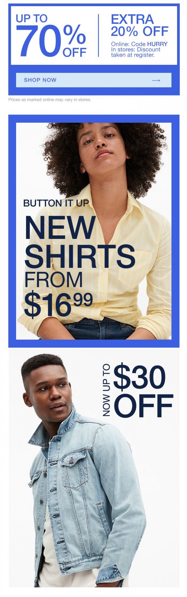Coupon for: Gap - Your buttons are showing