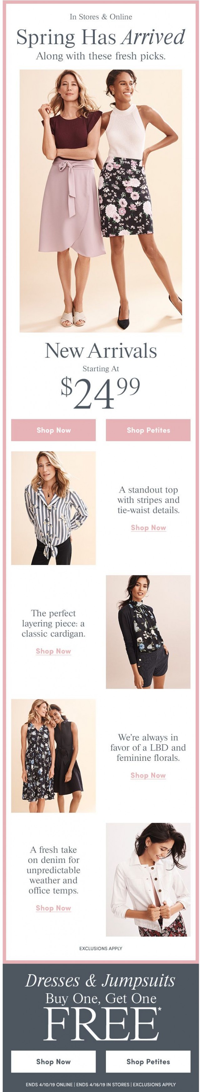 Apr 09, 2019 - Ann Taylor Factory - Fresh Picks For Spring, Starting At ...