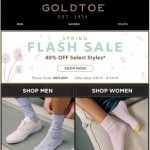 Coupon for: GOLDTOE - FLASH SALE