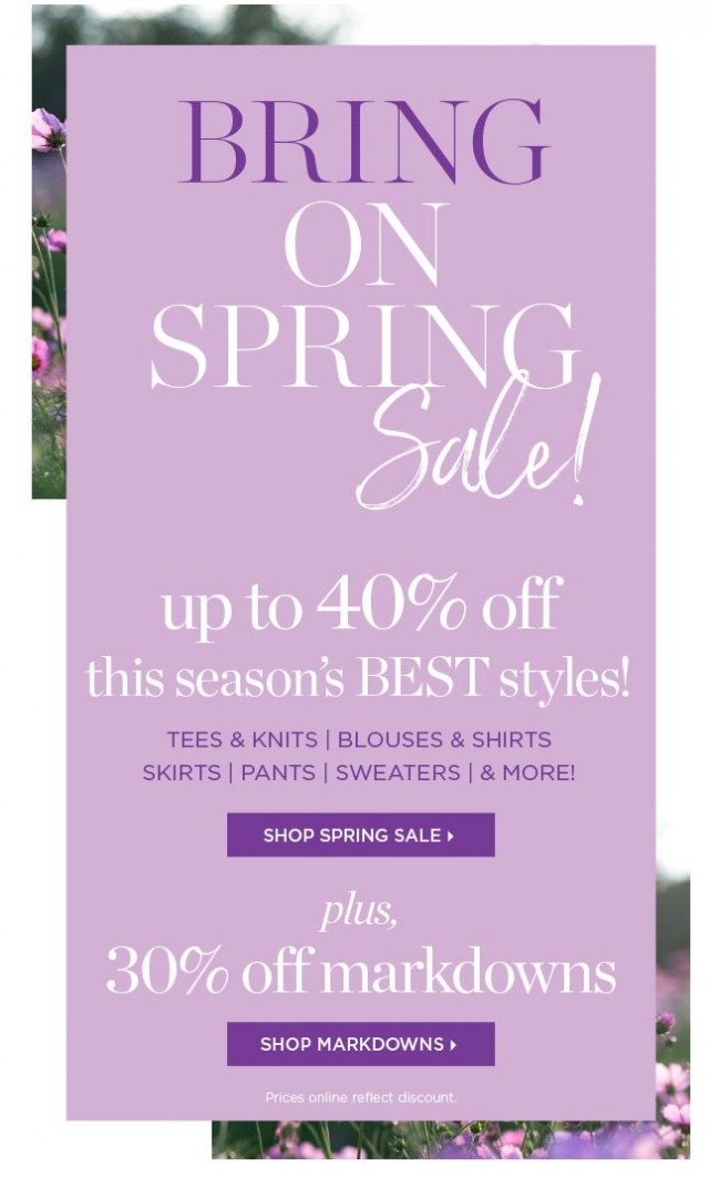 Coupon for: TALBOTS - SPRING SALE! 