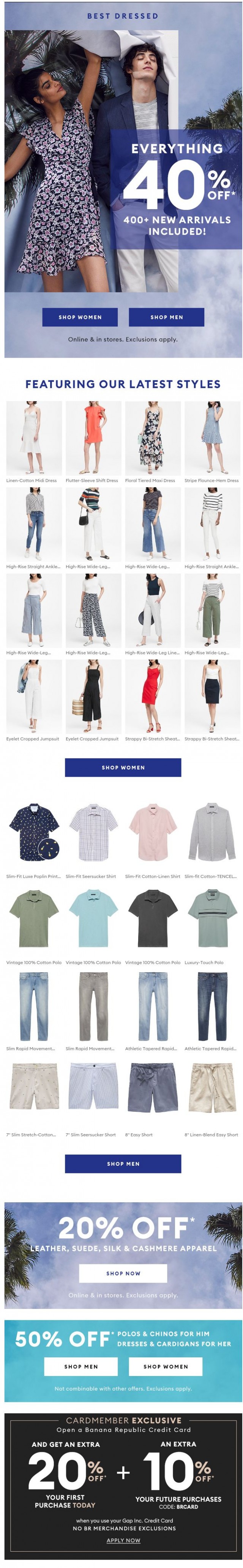 Coupon for: Banana Republic - 40% OFF EVERYTHING