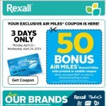 Coupon for: Rexall Drugstore - Your 50 AIR MILES® Bonus Miles Coupon is Here!