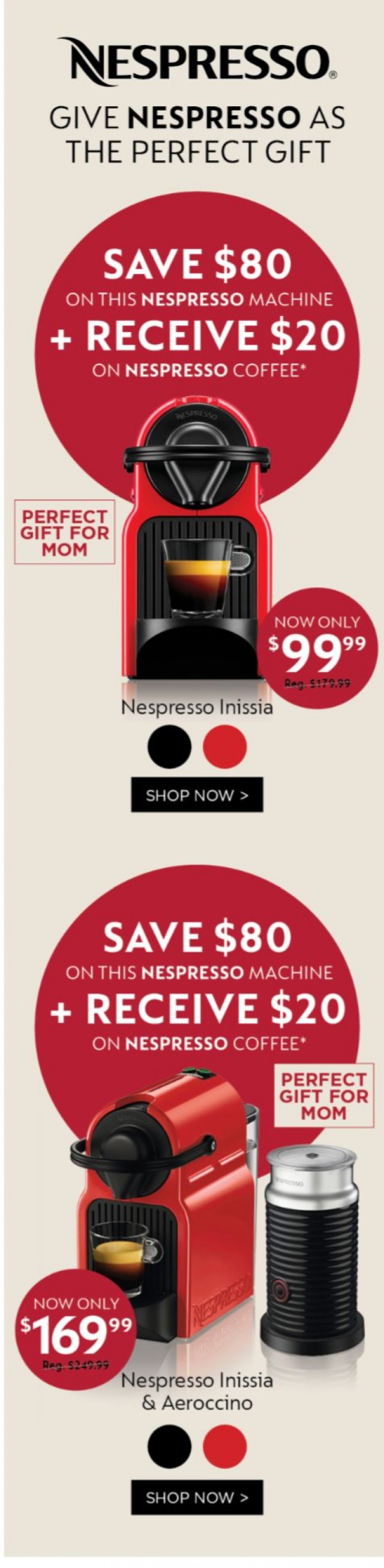 Coupon for: Kitchen Stuff Plus - $80 Off Nespresso Machines!