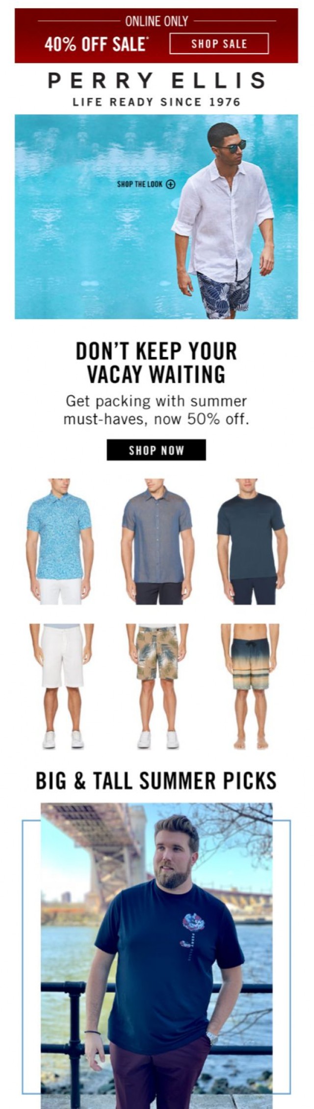 Coupon for: Perry Ellis - Just Landed: Your Memorial Day Packing Guide 