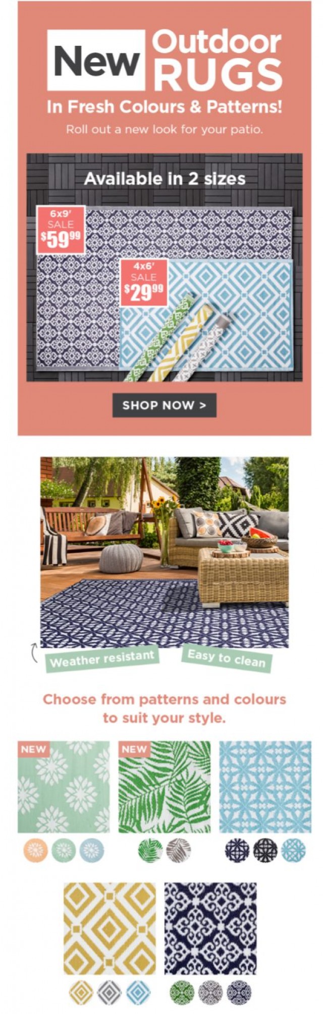 Coupon for: Kitchen Stuff Plus - New Outdoor Rugs Have Arrived!