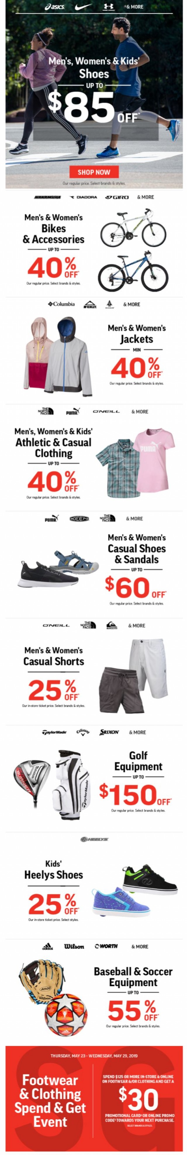 Coupon for: Sport Chek - Get Ready For Summer ☀️ Deals On Shoes, Clothing, Bikes, Golf & More