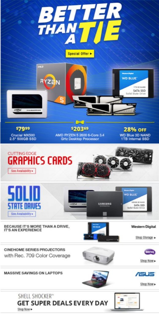 Coupon for: Newegg - Better Than A Tie: AMD RYZEN 5 2600 Over 24% OFF