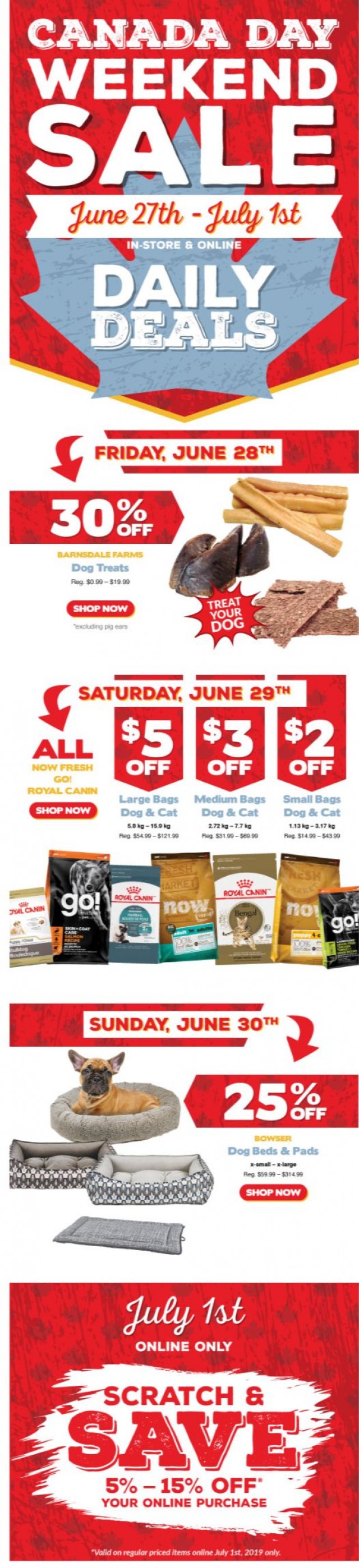 Coupon for: Ren's Pets  - Canada Day sale starts today!