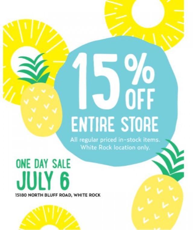 Coupon for: Nature's Fare Markets - Save 15% on July 6 at the White Rock One Day Sale