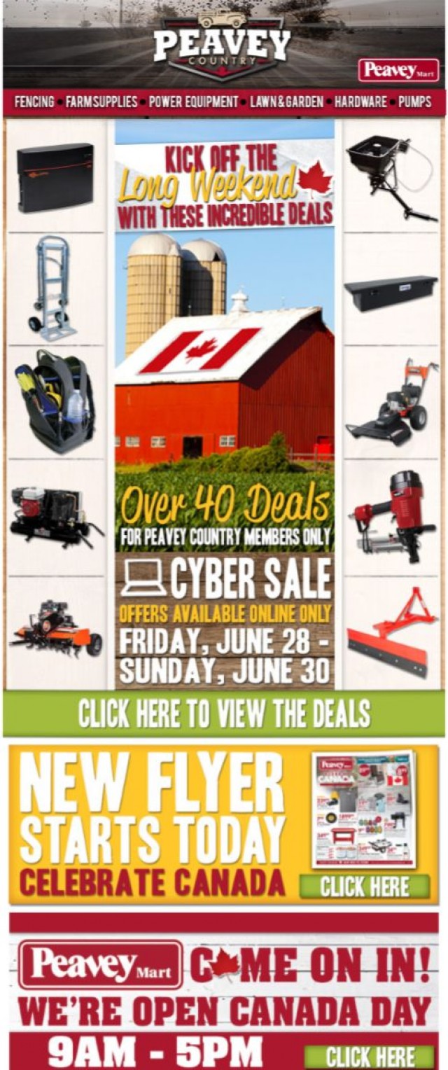 Coupon for: Peavey Mart - Kick Off the Weekend with These Incredible Deals