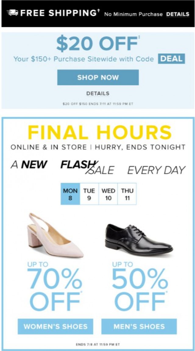 Coupon for: Hudson's Bay - FINAL HOURS ⚡ FLASH SALE ⚡ Up to 70% OFF shoes
