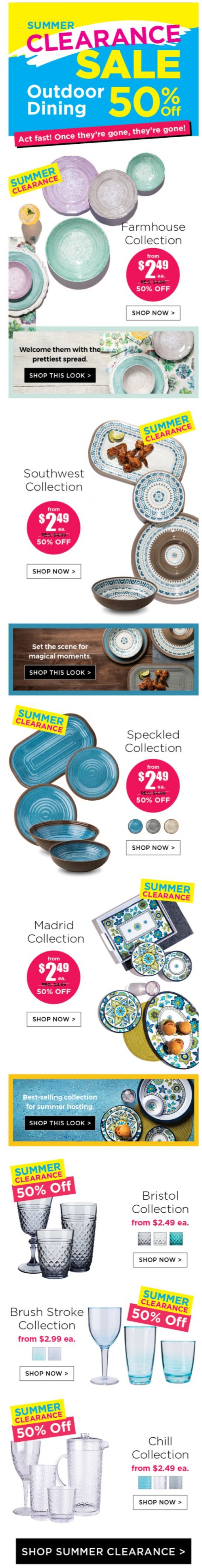 Coupon for: Kitchen Stuff Plus - 50% Off Outdoor Dinnerware