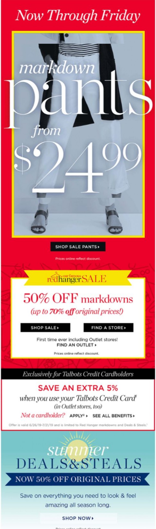 Coupon for: Talbots - Now 50% off SALE! | $24.99 Pants