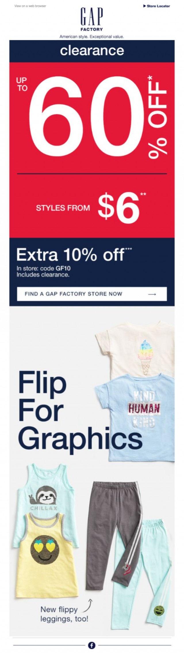 Coupon for: Gap Factory Canada - Clearance (up to 60% off) LAST CALL!