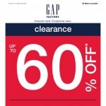 Coupon for: Gap Factory Canada - Clearance (up to 60% off) LAST CALL!