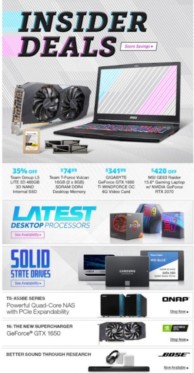 Coupon for: Newegg - Over $400 OFF MSI GE63 Intel Core i7 & RTX 2070 Gaming Laptop & More