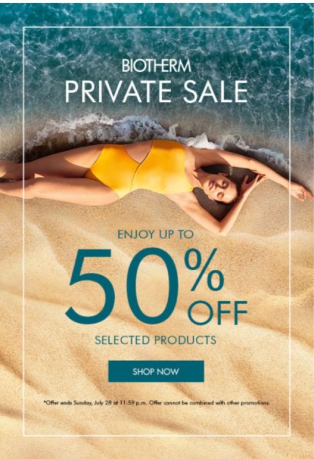 Coupon for: Biotherm Canada - Private Sale starts now! Up to 50% OFF