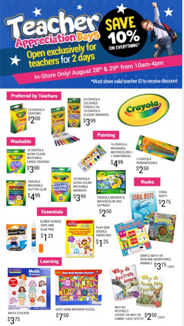 Coupon for: Samko & Miko Toys -  Calling ALL Teachers – Join us Aug 28 & 29 for an In-Store Special