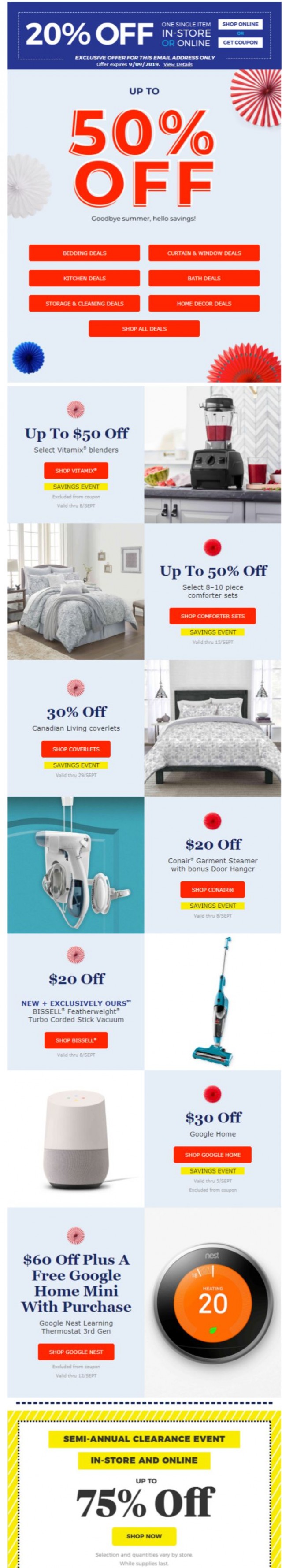 Coupon for: Bed Bath & Beyond - You’re invited to get up to 50% OFF this Labour Day! 