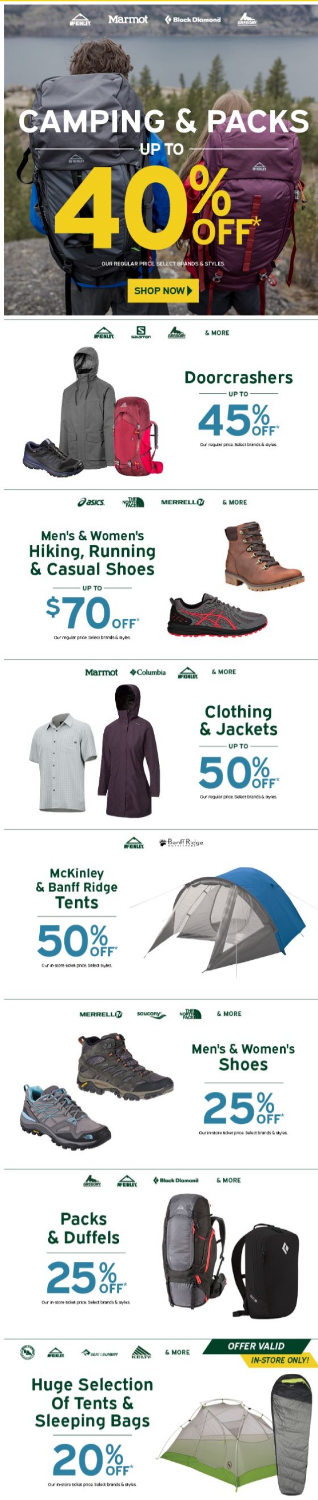 Coupon for: Atmosphere - This Week’s Top Deals On Camping, Packs & More