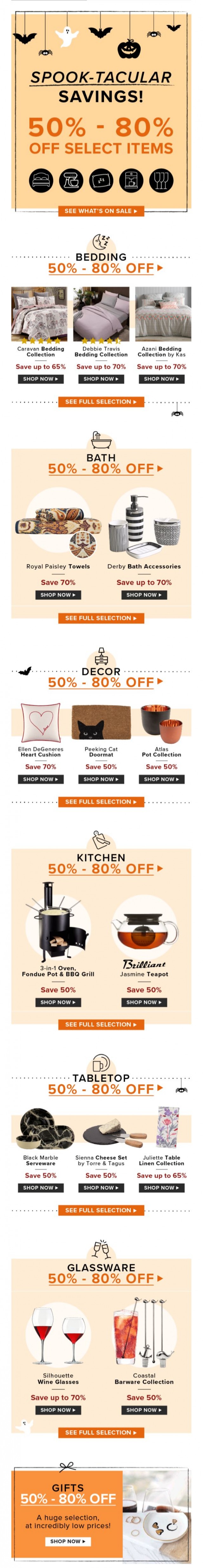 Coupon for: Linen Chest - HALLOWEEN SALE. Savings from 50% to 80% OFF!