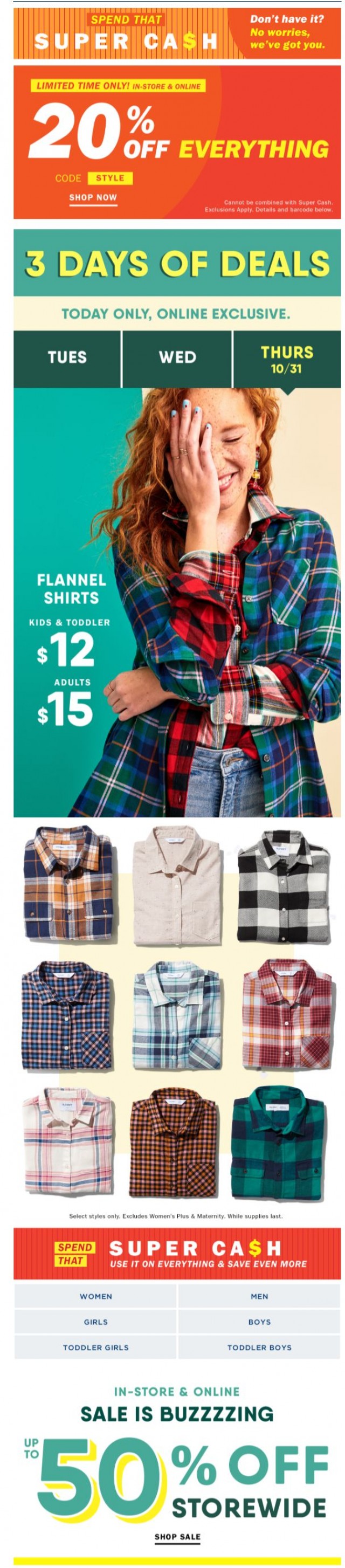 Coupon for: Old Navy - No jokes here: These $12 FLANNELS have your name on them