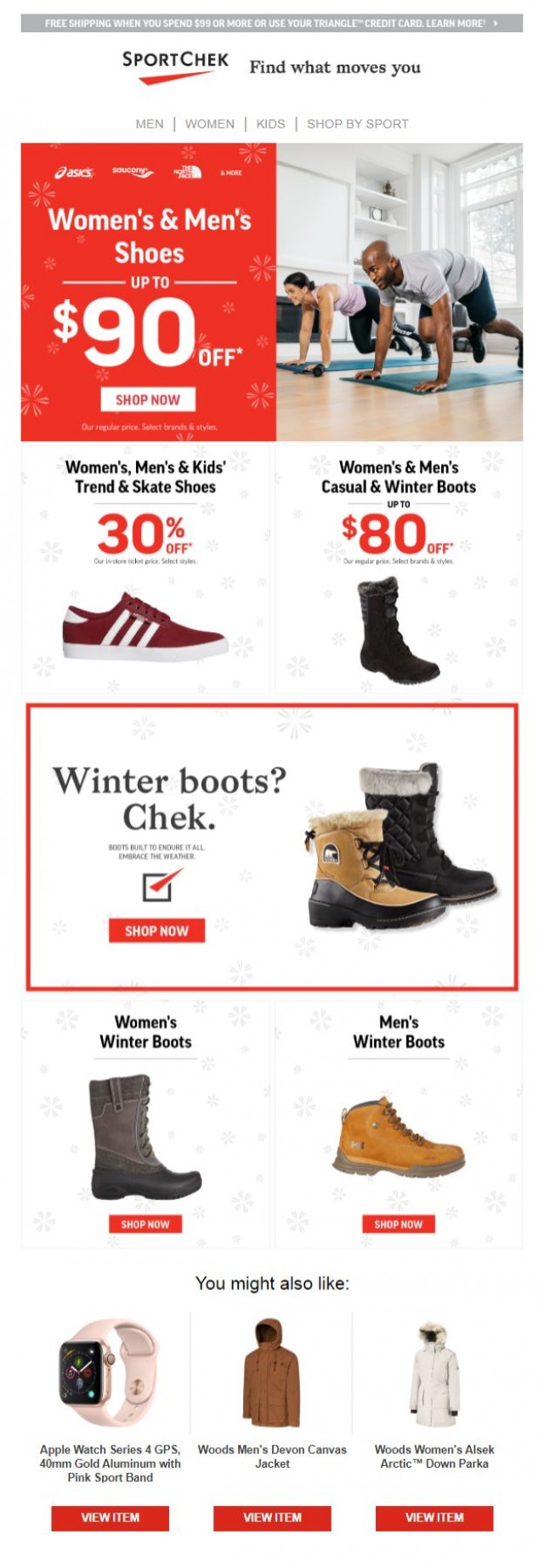 Coupon for: Sport Chek - This Week's Top Deals On Shoes & Winter Boots