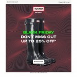 Coupon for: Hunter - Black Friday - Up to 25% off