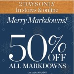 Coupon for: TALBOTS - 50% OFF markdowns + 30% OFF the rest!