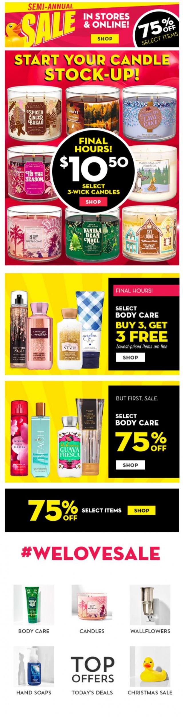 Coupon for: Bath & Body Works - get your $10.50 candles yet? final hours!