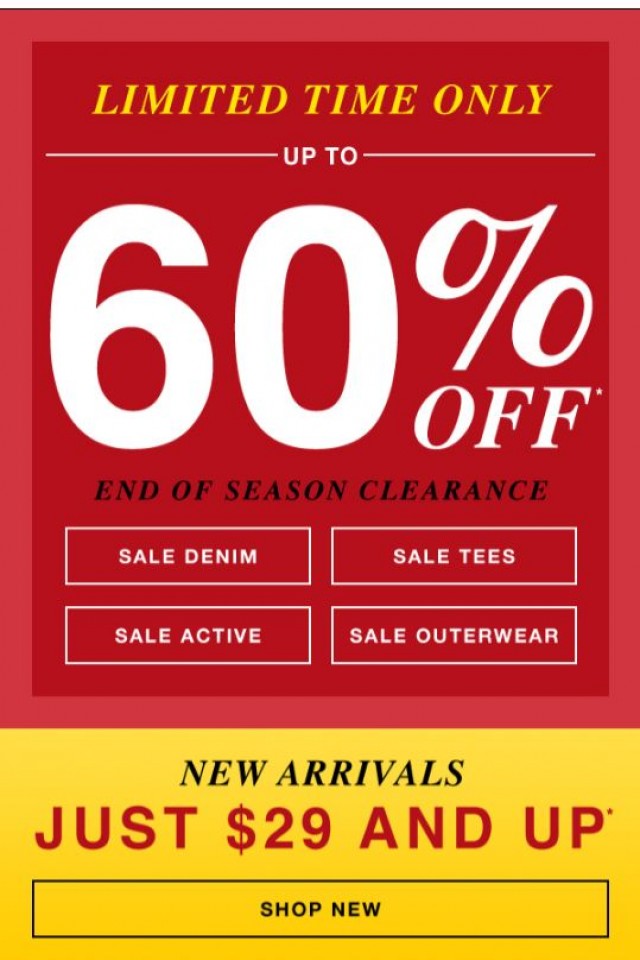 Coupon for: GUESS Factory Men - Limited time only, sale up to 60% off 