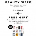 Coupon for: Hudson's Bay - Beauty Week is on! Get FREE SHIPPING + deluxe samples