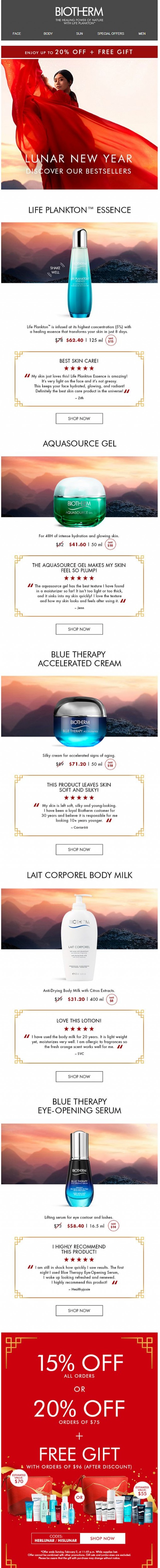 Coupon for: Biotherm - Enjoy up to 20% OFF on Bestsellers + Free Gift