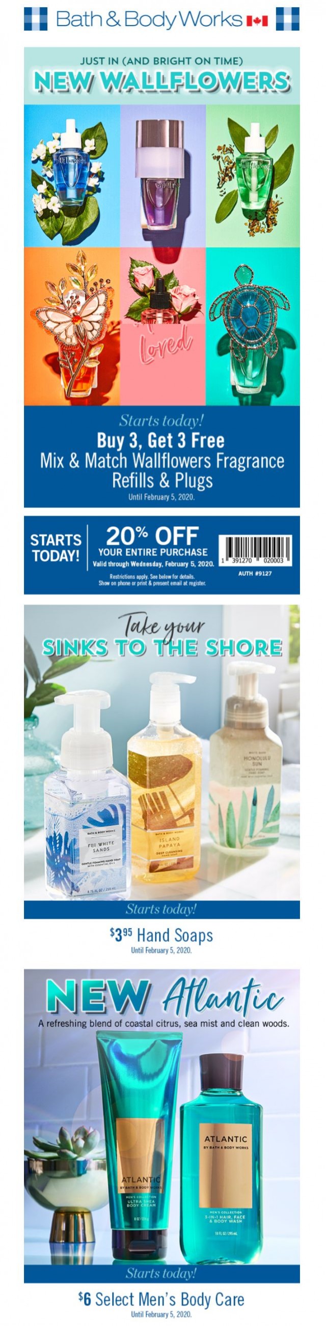Coupon for: Bath & Body Works Canada - Calling all Wallflowers lovers! Get 3 FREE NOW!