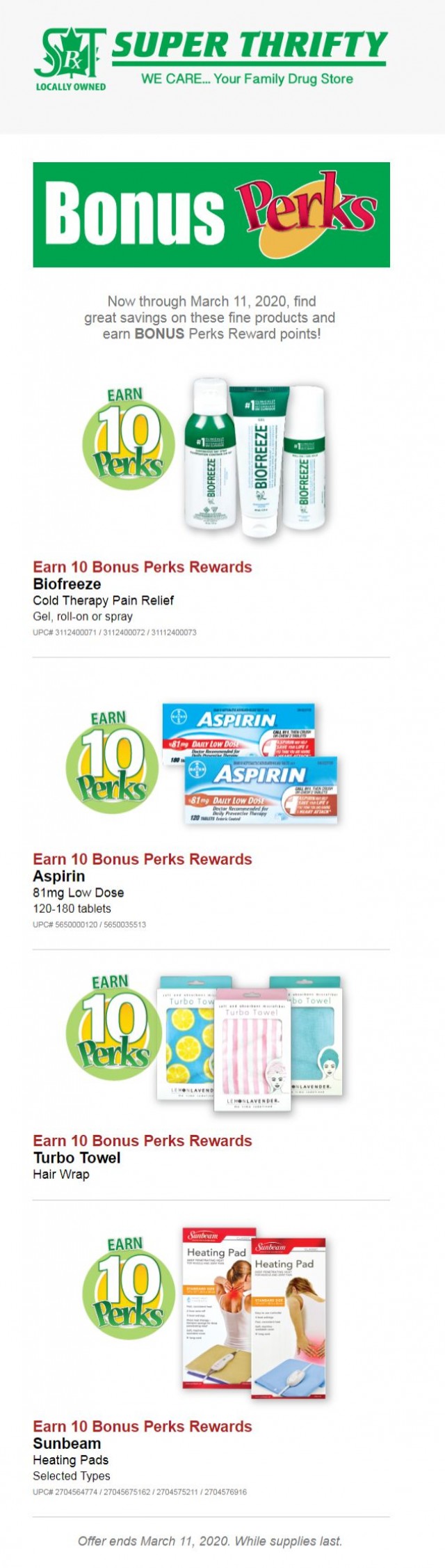 Coupon for: Super Thrifty Drugs - Earn Bonus Perks Rewards!