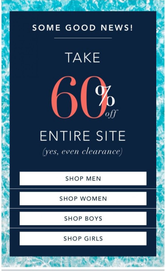 Coupon for: Nautica - 60% off everything!