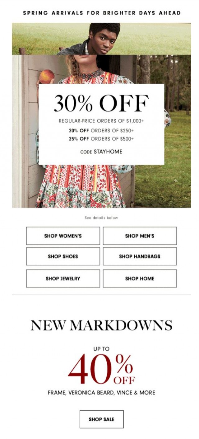 Coupon for: Neiman Marcus - Up to 30% off your spring style update