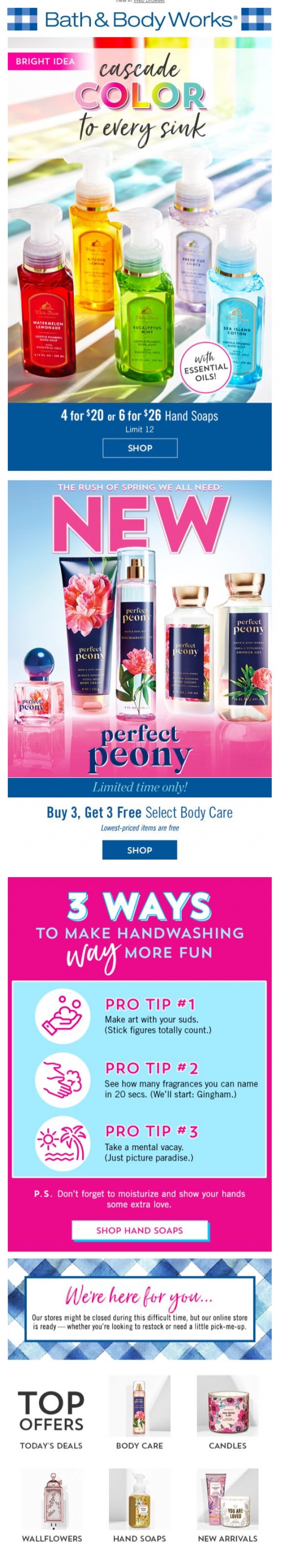 Coupon for: Bath & Body Works - Bright idea - cascade color to every sink!
