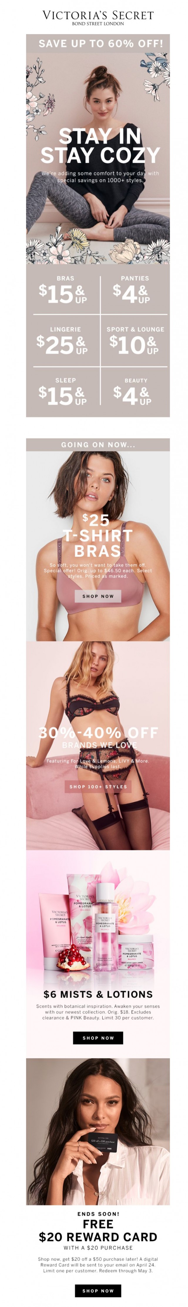 Coupon for: Victoria's Secret - Stay cozy & get up to 60% OFF