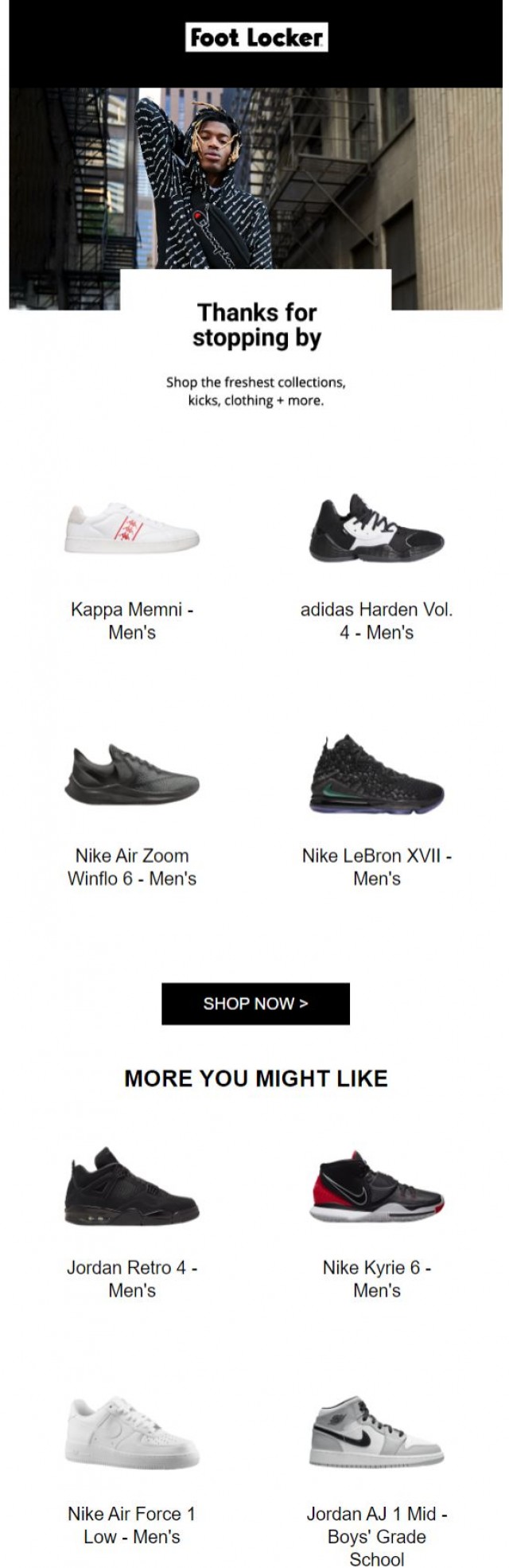 Coupon for: Foot Locker Canada - Thanks for checking us out!