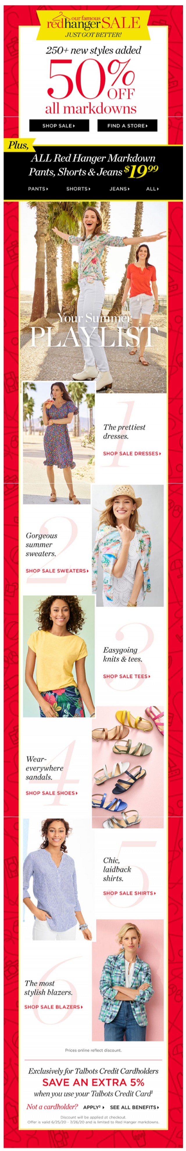 Coupon for: Talbots - Your Summer Playlist—now 50% OFF!