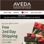 Coupon for: Aveda - Get it in time with Free 2nd Day Shipping